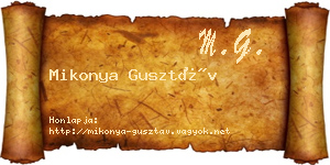 Mikonya Gusztáv névjegykártya